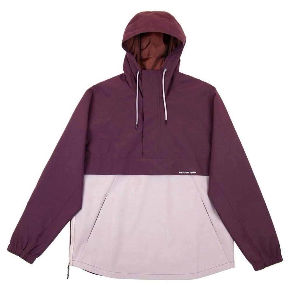 Psycho Tuna Cyclone Anorak Windbreaker Jacket in Grape Wine Size Small